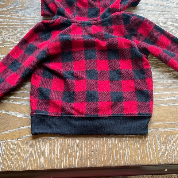 Child of Mine Plaid Red and Black Kids Hoodie with Moose Design Size 3-6 Months - Picture 4 of 6
